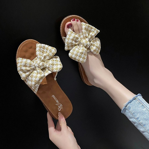 Papuci moderni de dama cu panglica si talpa plata in diferite culori