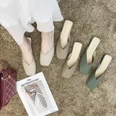 Papuci de dama inchisi din piele ecologica cu toc inalt de 3 cm