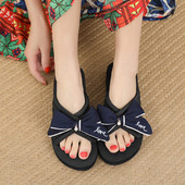 Γυναικείες casual παντόφλες με κορδέλα