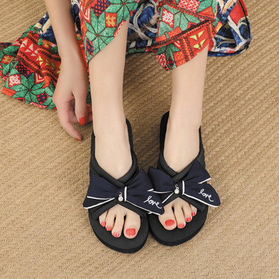 Γυναικείες casual παντόφλες με κορδέλα