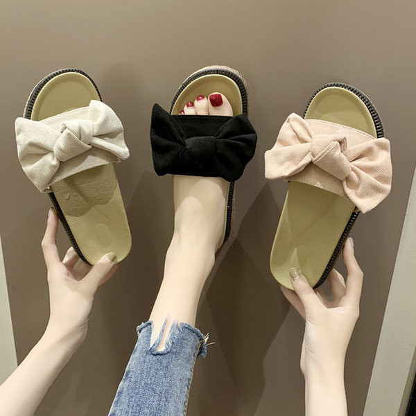 Papuci casual cu platforma cu panglica textila