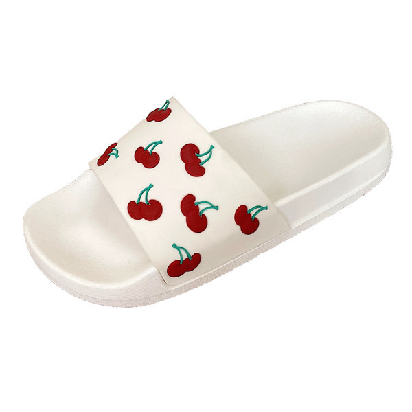 Model nou de vara, papuci de dama alb-negru cu aplicatie 3D