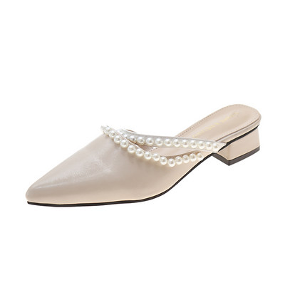 Papuci de damă ascuțiți cu perle