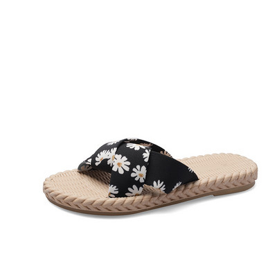 Papuci casual dama cu model floral - in mai multe culori