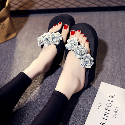 Sieviešu ikdienas čības ar 3D ziediem - vairākās krāsās