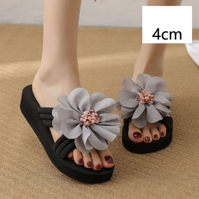 Παντόφλες σύγχρονές γυναικείες με τρισδιάστατο λουλούδι