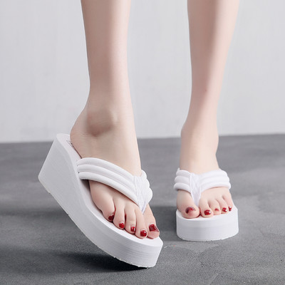 Παντόφλες casual  γυναικείες ανάμεσα στα δάχτυλα με σόλα 6 cm