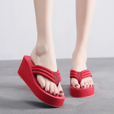 Παντόφλες casual  γυναικείες ανάμεσα στα δάχτυλα με σόλα 6 cm