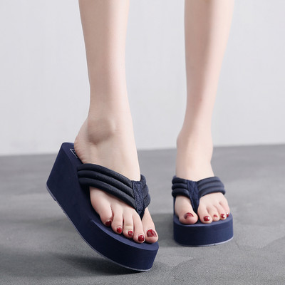 Παντόφλες casual  γυναικείες ανάμεσα στα δάχτυλα με σόλα 6 cm