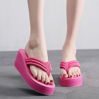 Παντόφλες casual  γυναικείες ανάμεσα στα δάχτυλα με σόλα 6 cm