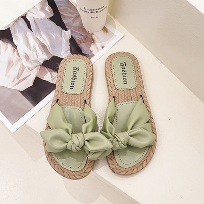 Papuci moderni de dama din imitatie de piele cu talpa plata