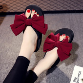 Papuci dama cu platforma de 6 cm si panglica