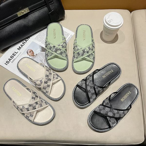 Papuci de dama cu bretele transparente incrucisate