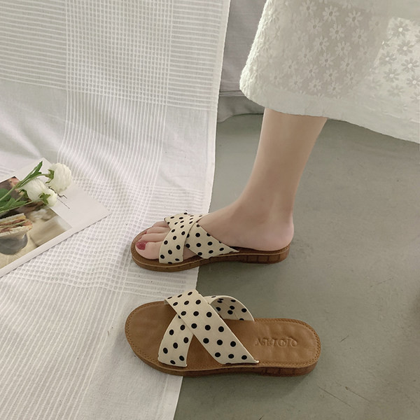 Papuci casual dama cu bretele incrucisate