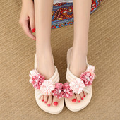 Papuci casual dama cu flori 3D