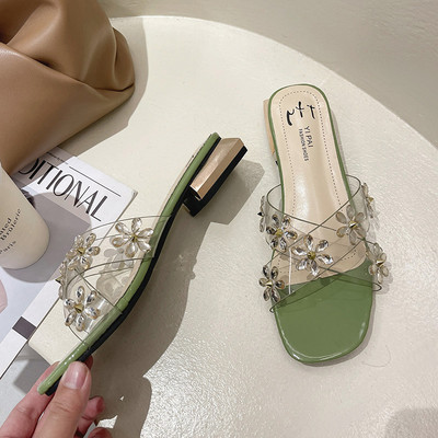 Papuci de dama cu bretele din silicon incrucisate si pietre de decor