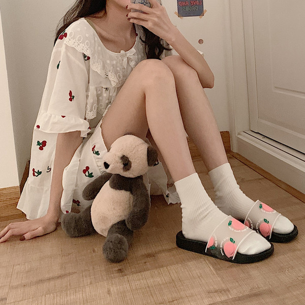 Papuci de dama colorati din silicon cu aplicatie