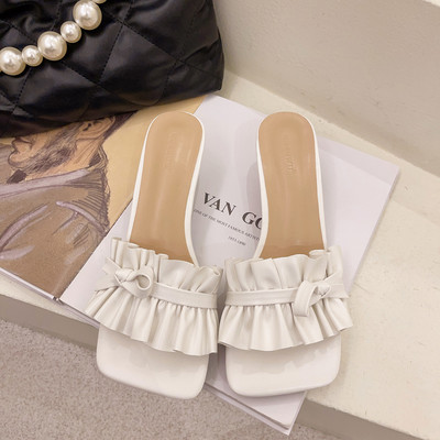 Moderne ženske papuče od eko kože sa trakom