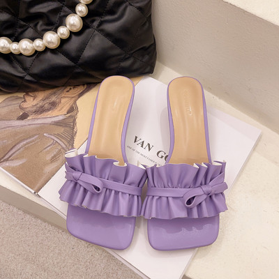 Moderne ženske papuče od eko kože sa trakom