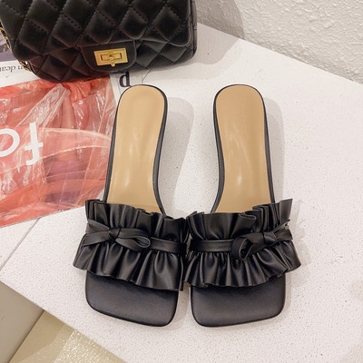 Moderne ženske papuče od eko kože sa trakom