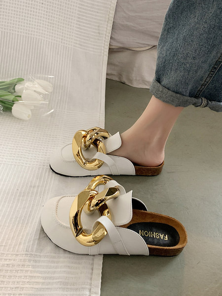 Papuci casual de dama inchisi din imitatie de piele