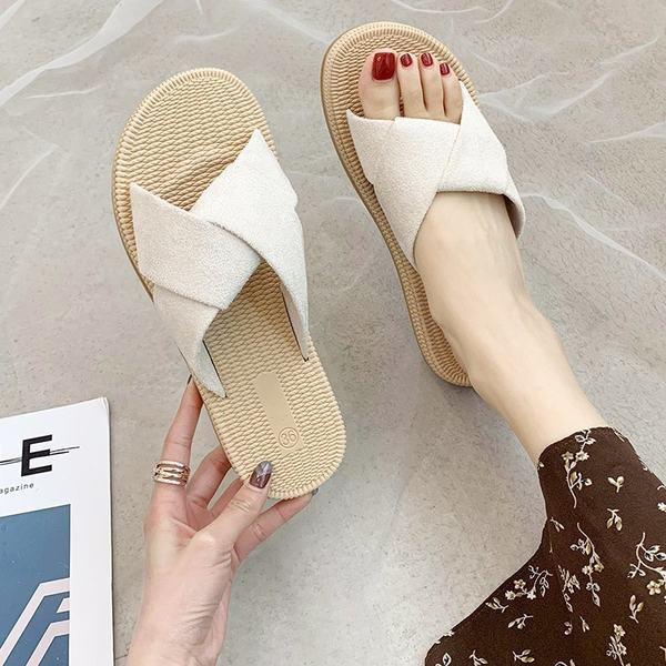 Papuci casual dama cu bretele incrucisate in mai multe culori