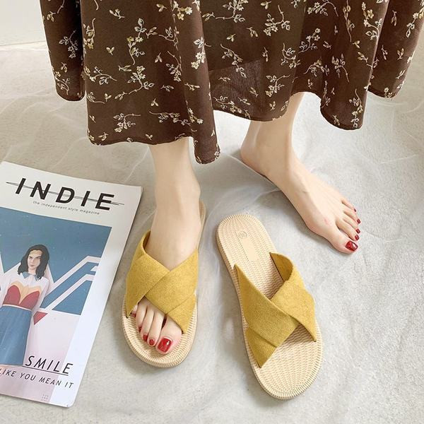 Papuci casual dama cu bretele incrucisate in mai multe culori