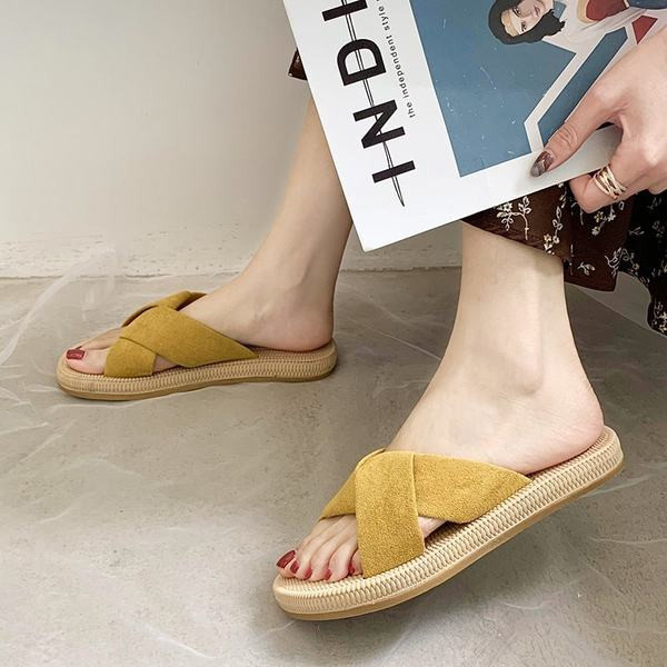 Papuci casual dama cu bretele incrucisate in mai multe culori