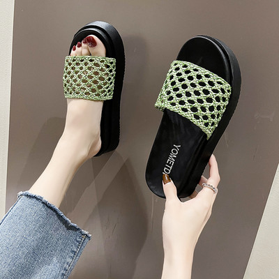 Papuci moderni de dama cu platforma de 4 cm in trei culori