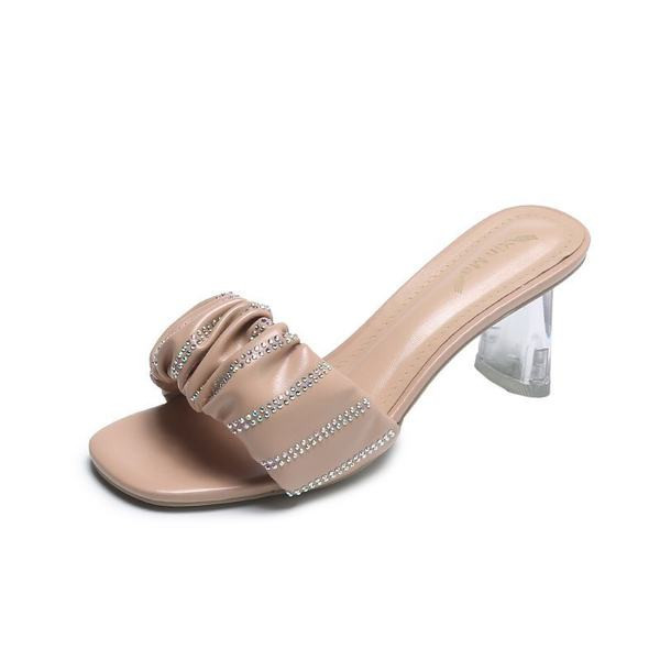 Sieviešu modernas čības ar caurspīdīgu papēdi