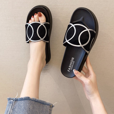 Sandale de damă cu talpă plată și curea din piele ecologică