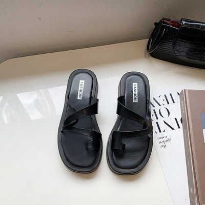 Papuci casual intre degete cu platforma de 3 cm