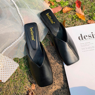 Papuci casual inchisi din piele ecologica