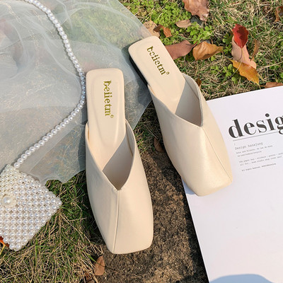 Papuci casual inchisi din piele ecologica