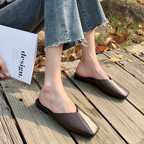 Papuci casual inchisi din piele ecologica