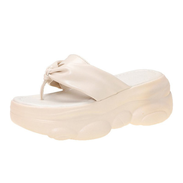 Papuci casual dama intre degete cu platforma in doua culori