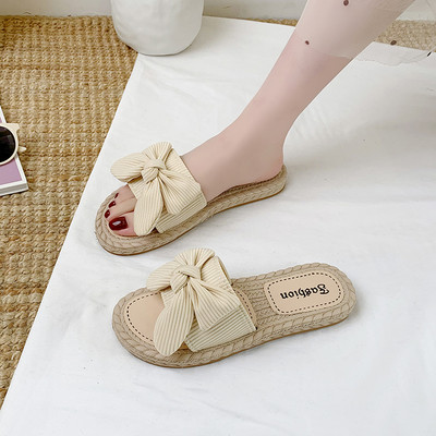 Παντόφλες νέο μοντέλο με κορδέλα και επίπεδη σόλα