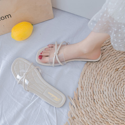 Γυναικείες παντόφλες έκο δερμάτινα λουράκια και σιλικόνη