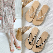 Papuci de plaja dama intre degete cu perle