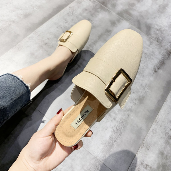 Papuci de dama inchisi din piele ecologica cu catarama