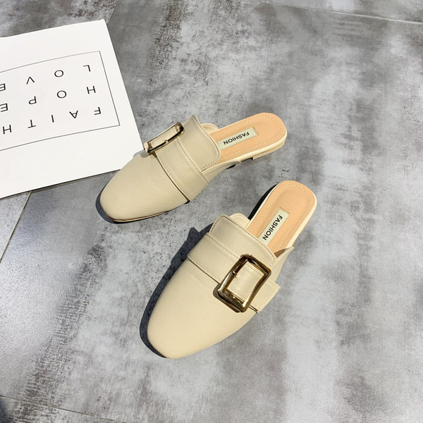 Papuci de dama inchisi din piele ecologica cu catarama