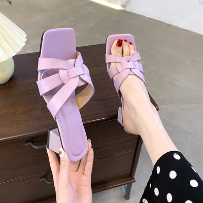 Γυναικείες casual παντόφλες με τακούνι σε τέσσερα χρώματα