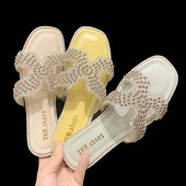 Papuci casual dama cu perle si talpa plata in trei culori