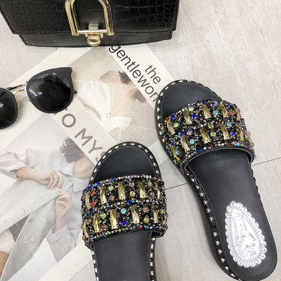 Modernas sieviešu čības ar akmeņiem un 4 cm augstu platformu