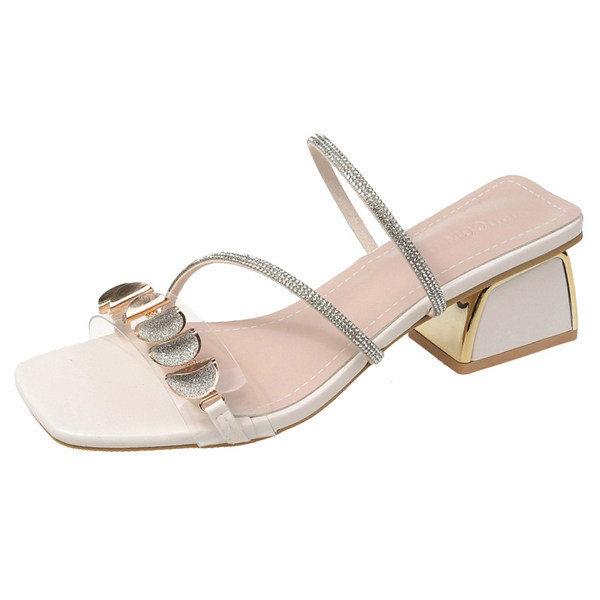 Papuci de dama cu bretele din piele ecologica si silicon cu efect stralucitor