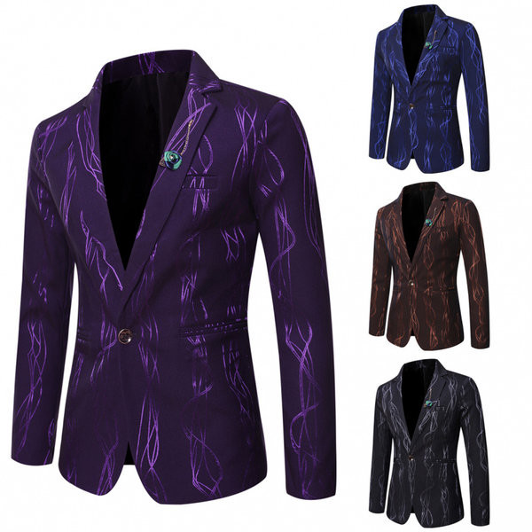 Κομψό ανδρικό σακάκι με μοτίβο και μακριά μανίκια