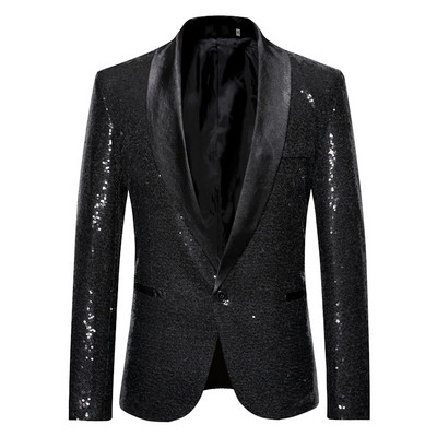 Elegant men`s jacket with sequins fitted model