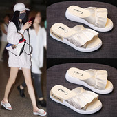 Papuci casual dama cu bretele textile si bucle