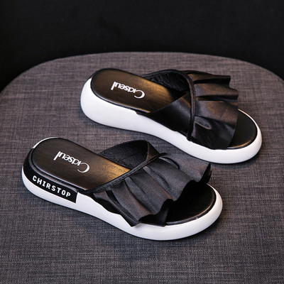 Papuci casual dama cu bretele textile si bucle