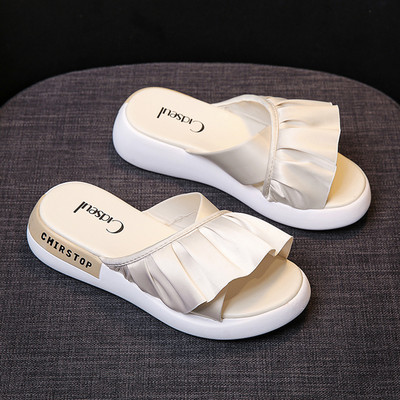 Papuci casual dama cu bretele textile si bucle